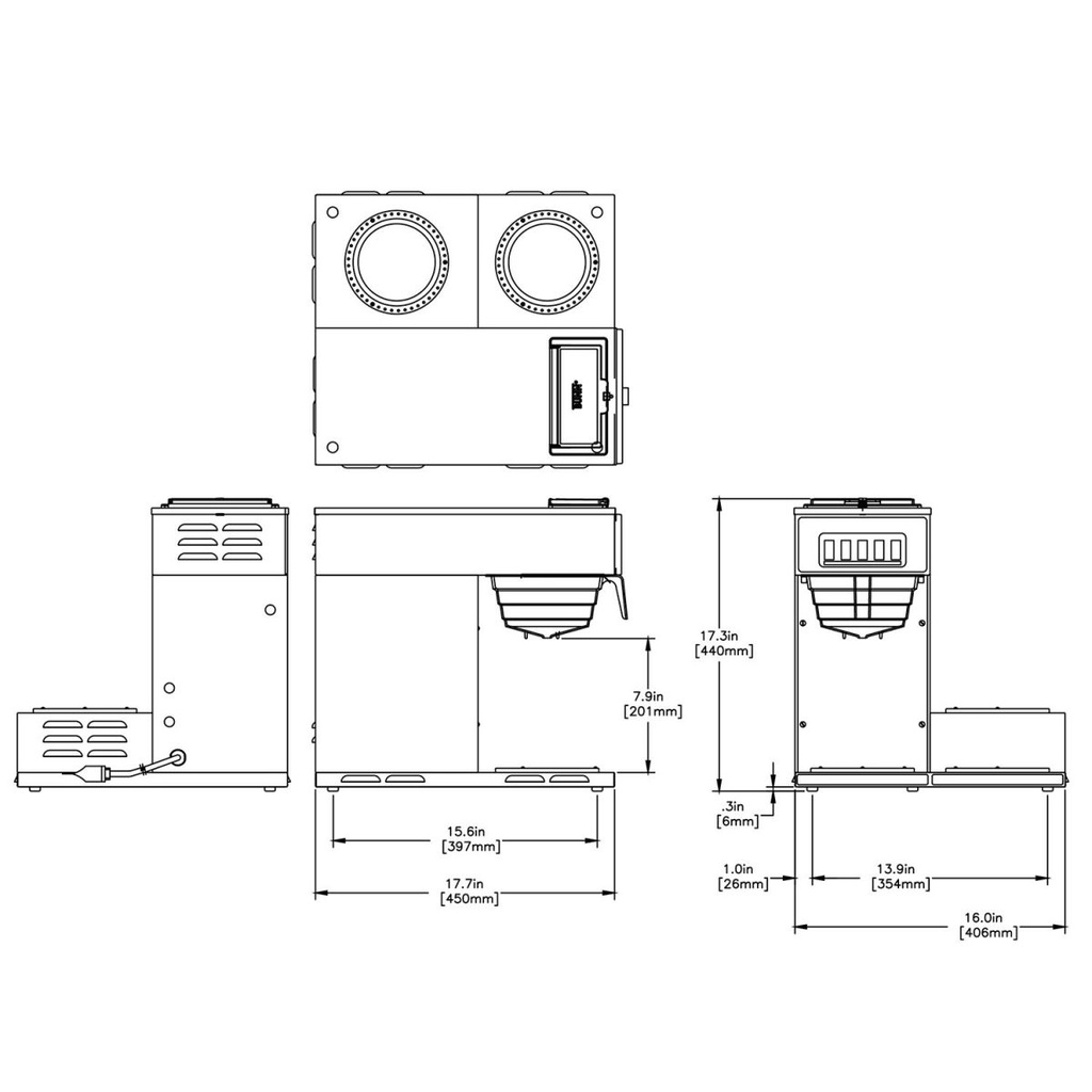 CAFETERA VP17-3 3L SST BUNN