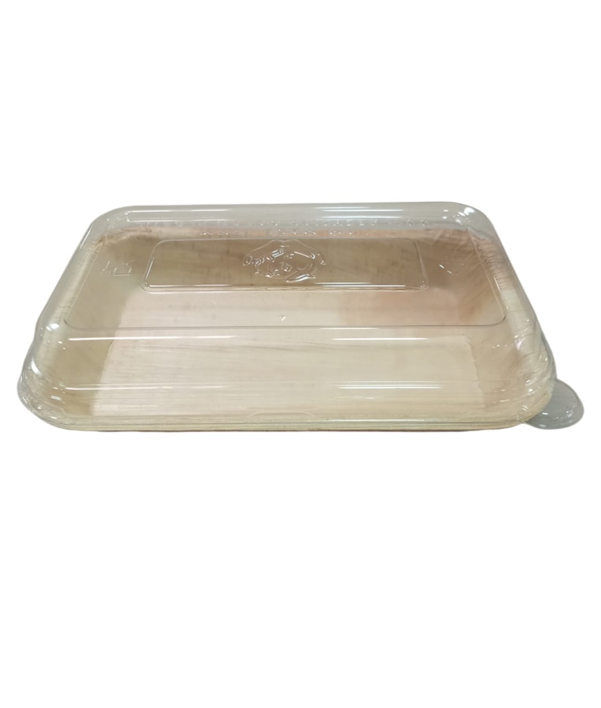 CONTENEDOR RECTANGULAR CON LOGO Y TAPA 20 X 14 X 5  LEEF